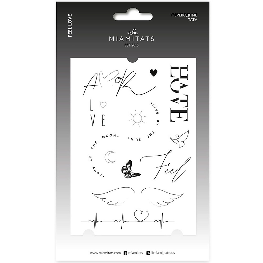 Изображение товара MIAMITATS Переводные тату Feel love, 1 шт.