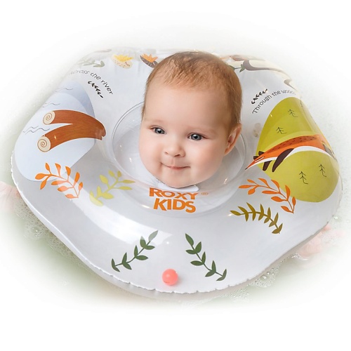 Надувной круг ROXY KIDS Надувной круг на шею для купания малышей Fairytale Fox цена и фото
