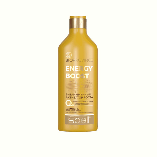 SOELL BIOPROVINCE шампунь для волос ENERGY BOOST 400 soell bioprovince ампульная сыворотка energy boost витаиммунное питание 250