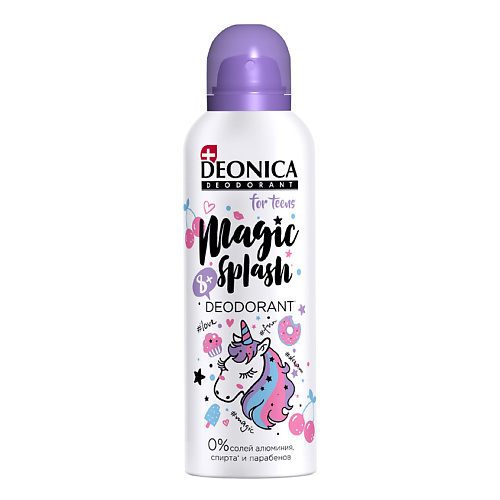 DEONICA Спрей дезодорант детский Magic Splash защищает от запахов до 24 часов 125 дезодорант антиперсперант спрей zooming in progress splash 150 мл
