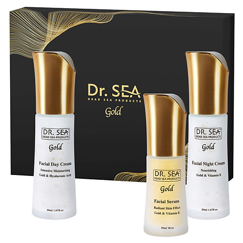 DR. SEA Подарочный набор GOLD «КОМПЛЕКСНЫЙ УХОД 24 ЧАСА» / GIFT GOLD BOX «24HR DAILY SKIN CARE SET» набор комплексный уход vitamin c