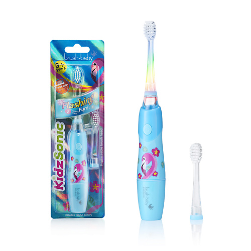BRUSH-BABY KidzSonic Звуковая зубная щетка Фламинго от 3 лет brush baby щетка жевательная зубная силиконовая chewable toothbrush