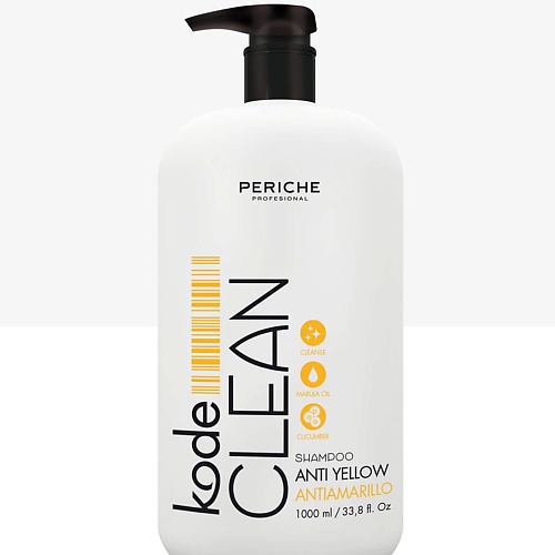 очиститель воска easy clean 1206022 1000 мл PERICHE PROFESIONAL Шампунь для блондированных волос CLEAN ANTI-YELLOW 