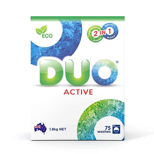 

DUO Active Стиральный порошок для стирки белого и цветного белья 1800.0, Active Стиральный порошок для стирки белого и цветного белья