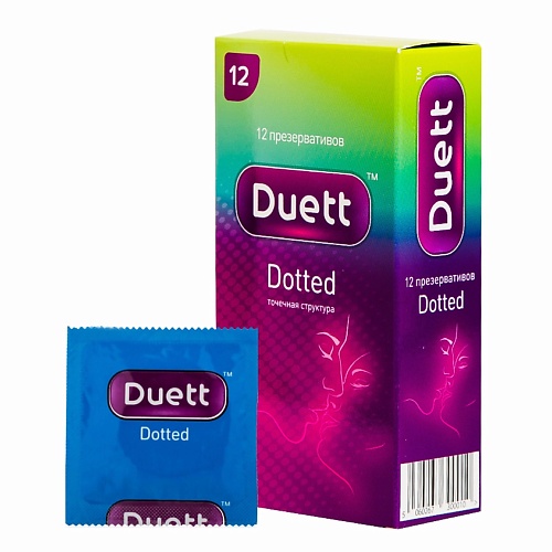 DUETT Презервативы Dotted с точками 12 duett презервативы xxl увеличенного размера 3