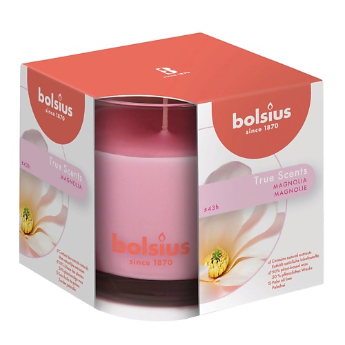 BOLSIUS Свеча в стекле арома True scents магнолия 679