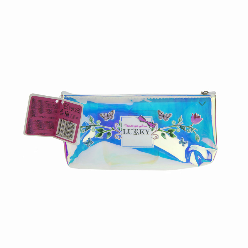 Изображение товара Голографическая косметичка LUKKY с дизайном размеры 20х10 см