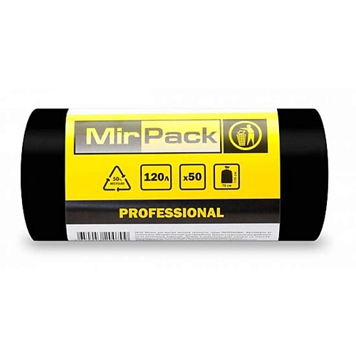 хозяйственные принадлежности mirpack premium мешки для мусора 60 литров Мешок для мусора MIRPACK PROFESSIONAL Мешки для мусора, 120 литров