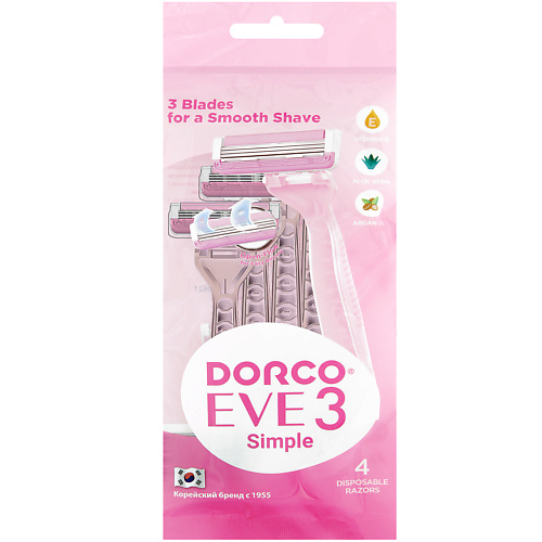 DORCO Женские бритвы одноразовые EVE3, 3-лезвийные 1 derby станки бритвенные одноразовые с двойным лезвием