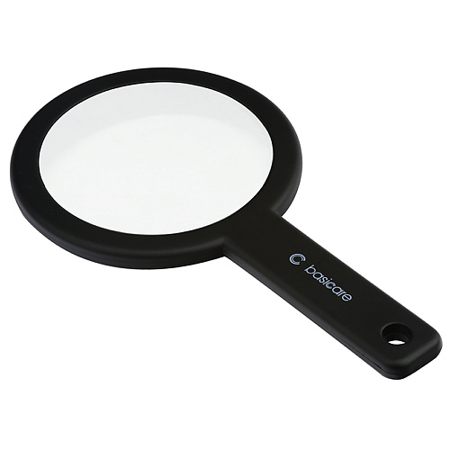 BASICARE Зеркало двустороннее с ручкой зеркало на ножке круг двустороннее с увеличением d зеркальной поверхности 7 7 см серебристый