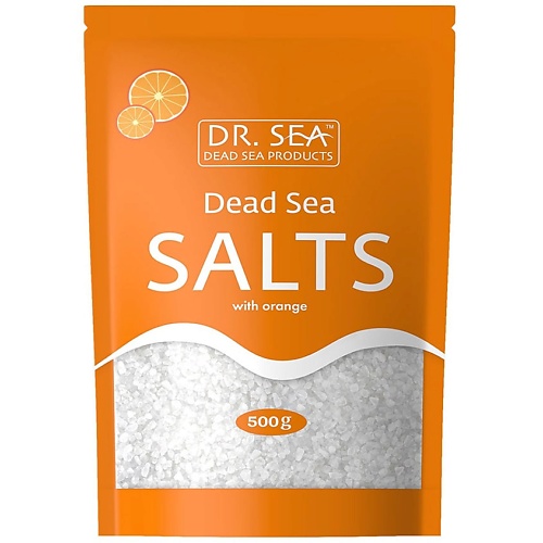 Средства для ванной и душа DR. SEA Натуральная минеральная соль Мертвого моря обогащенная экстрактом апельсина.