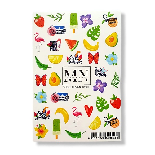 Слайдеры MIW NAILS Слайдер дизайн для маникюра лето цена и фото