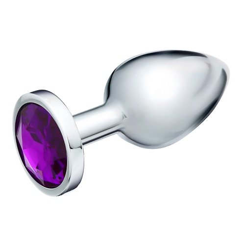ОКИ-ЧПОКИ Анальная пробка, с тёмно-фиолетовым кристаллом оки чпоки анальная пробка с тёмно фиолетовым кристаллом в форме сердца