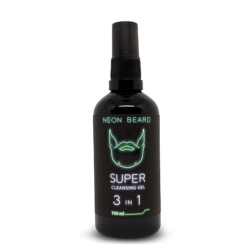 фото Neon beard супер-очищающий гель для лица и бороды green neon - экзотическая вербена