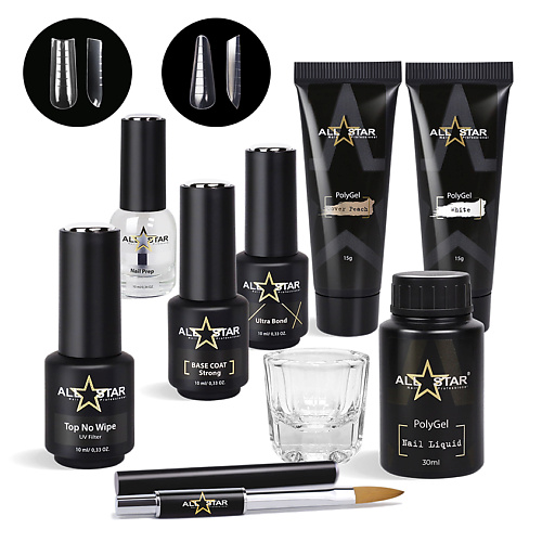 

ALL STAR PROFESSIONAL Набор для наращивания ногтей с полигелем №01, Набор для наращивания ногтей с полигелем №01