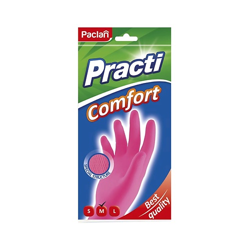 Перчатки для уборки PACLAN Practi COMFORT Перчатки резиновые губки для посуды paclan practi multi wave 5 шт
