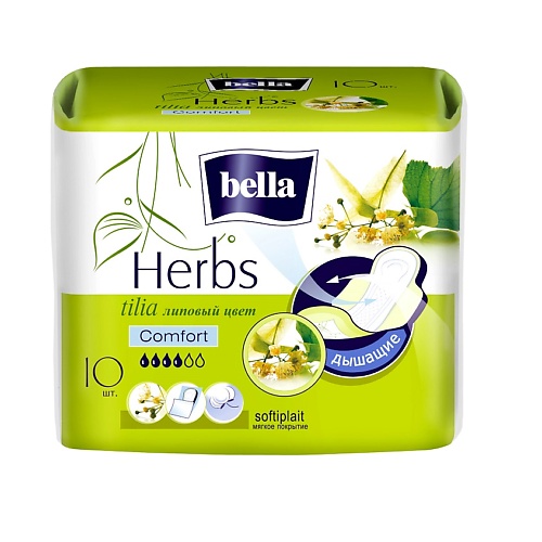 BELLA Прокладки Herbs tilia сomfort 10.0 прокладки bella panty soft tilia 60 шт