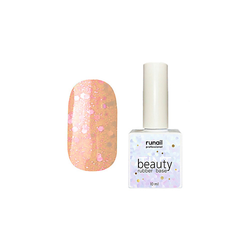 Базовое покрытие для ногтей RUNAIL PROFESSIONAL Каучуковая цветная база beautyTINT glitter mix цена и фото