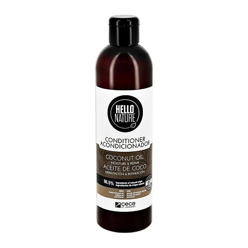 HELLO NATURE Шампунь для волос COCONUT OIL с кокосовым маслом (увлажнение и восстановление)