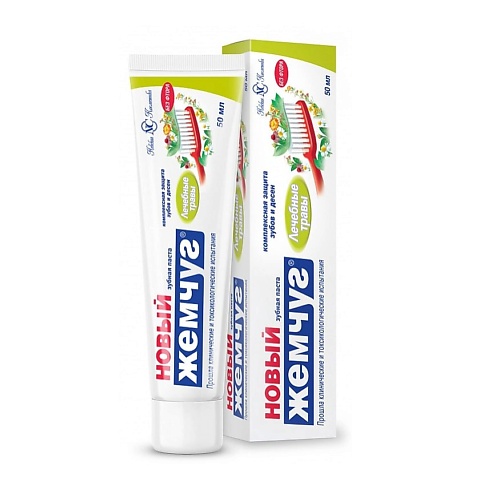 НОВЫЙ ЖЕМЧУГ Зубная паста Лечебные травы 50 витэкс зубная паста dentavit лечебные травы 160