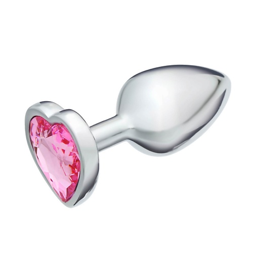 ОКИ-ЧПОКИ Анальная пробка,с розовым кристаллом в форме сердца оки чпоки анальная пробка с тёмно фиолетовым кристаллом в форме сердца