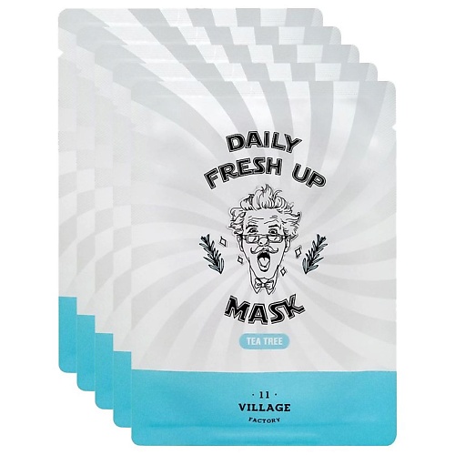 VILLAGE 11 FACTORY Набор успокаивающих тканевых масок с чайным деревом Daily Fresh Up Mask Tea Tree