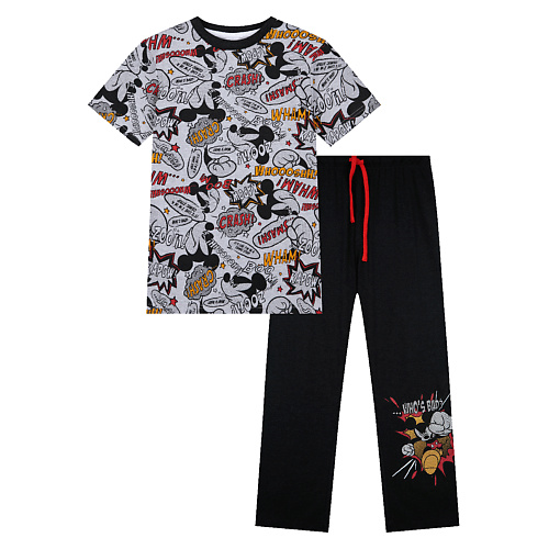 пижама playtoday пояс на резинке размер 146 черный Пижама PLAYTODAY Пижама трикотажная для мальчиков Mickey