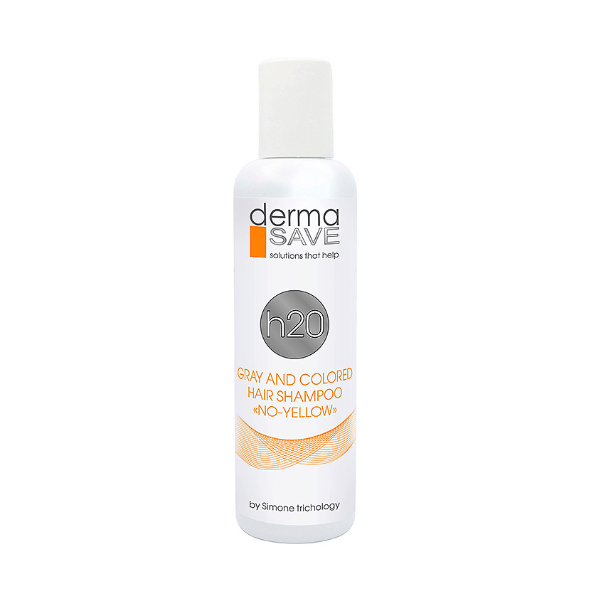 фото Derma save шампунь для седых и окрашенных волос «без желтизны» h20 gray and colored hair shampoo