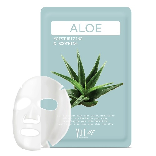 Маска для лица YU.R Тканевая маска для лица с экстрактом алоэ Me Aloe Sheet Mask уход за лицом about me маска для лица тканевая с лимоном