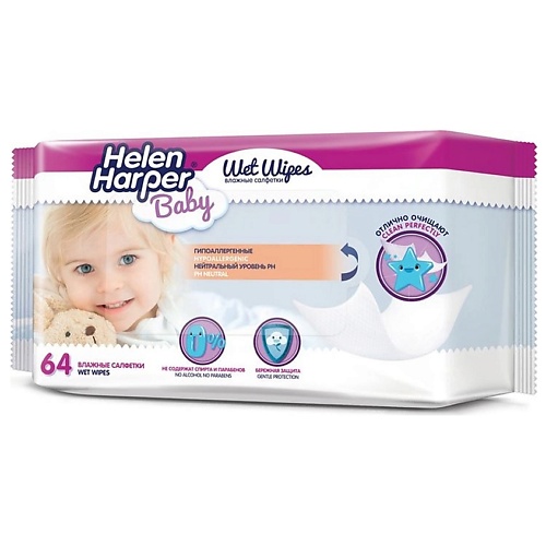 HELEN HARPER Детские влажные салфетки 64 шт 64 brush baby салфетки влажные детские для зубов и ротовой полости new 28