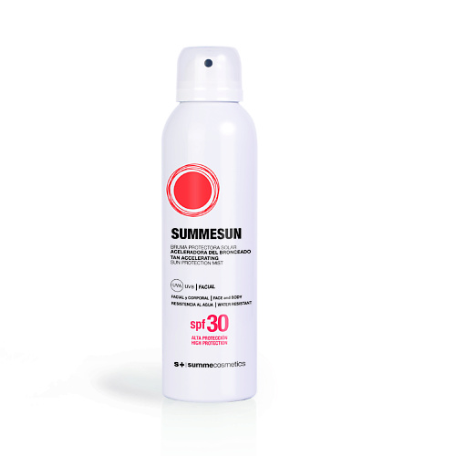 Купить S+ SUMMECOSMETICS Солнцезащитный спрей для кожи лица и тела Акселератор загара SPF30