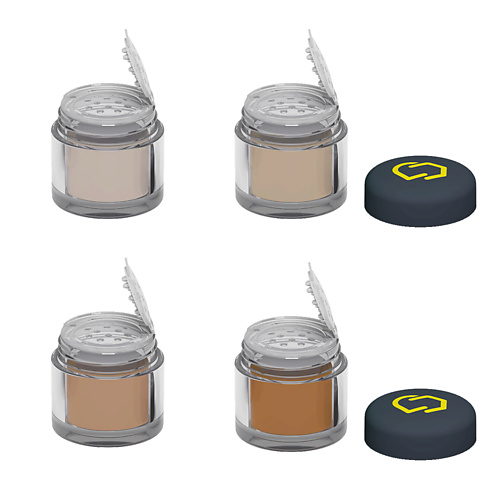 стартовый набор для гель лака 14 предметов studio box mini 1 NATINCO Стартовый набор мини версий минеральных пудр для лица Медовые оттенки