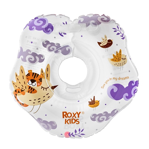 Надувной круг ROXY KIDS Надувной круг на шею для купания малышей Tiger Bird коврики для купания roxy kids плюшевый c эффектом памяти мишка 60x50 см