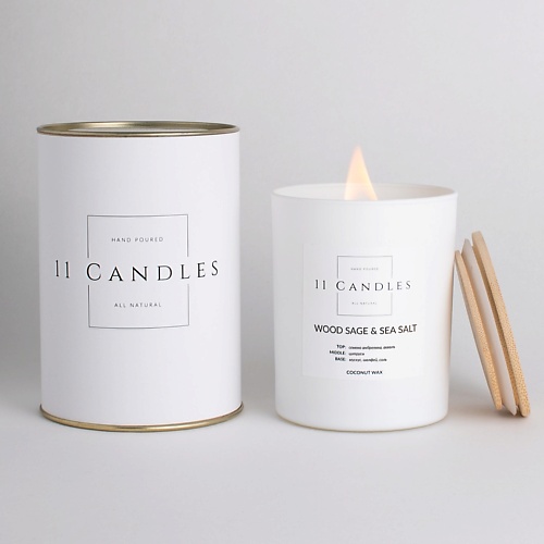 11 CANDLES Ароматическая свеча Wood Wage & Sea Salt 225 anna rozenmeer ароматическая свеча burnt wood