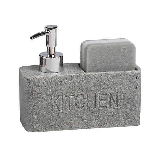 Дозатор для жидкого мыла DENEZO Дозатор для моющего средства и мыла с подставкой для губки Kitchen, кухонный диспенсер