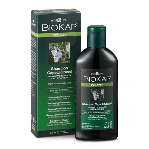 biokap шампунь capelli grassi для жирных волос 200 мл Шампунь для волос BIOKAP Шампунь для жирных волос
