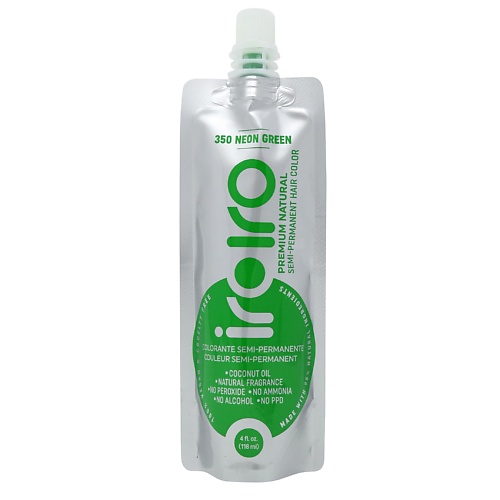 IROIRO Семи-перманентный краситель для волос 350 NEON GREEN Неоновый зеленый