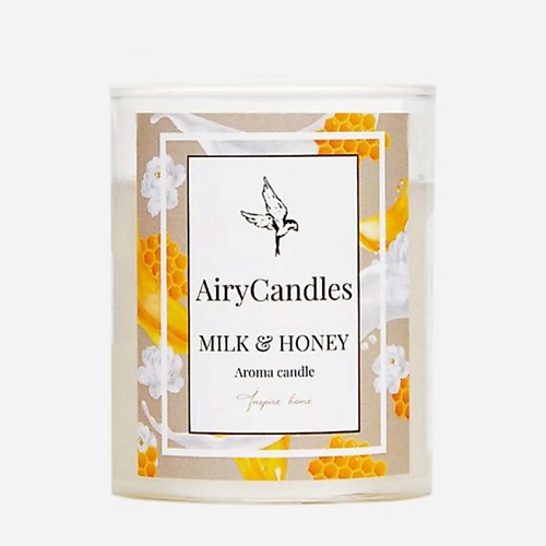 AIRYCANDLES Свеча ароматическая MILK & HONEY с деревянным фитилем 190 airycandles свеча ароматическая milk