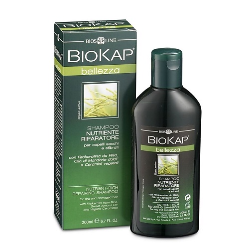 biokap био шампунь восстанавливающий 200 мл Шампунь для волос BIOKAP Шампунь для волос питательный восстанавливающий