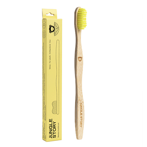 JUNGLE STORY Бамбуковая зубная щетка средней жесткости marvis зубная щетка c нейлоновой щетиной средней жесткости toothbrush medium
