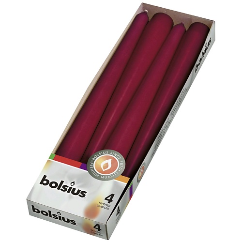 BOLSIUS Свечи конусные Bolsius Classic темно-красные bolsius свечи столовые classic белые