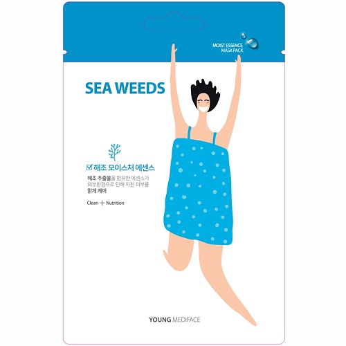 YOUNG MEDIFACE Тканевая маска для лица MSDS_Sea Weeds (морские водоросли)