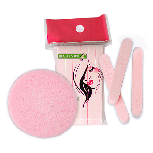 BEAUTY SHINE Спонж косметический для умывания Розовый аксессуары для скрапбукинга пакет розовый зайка 1037 sb