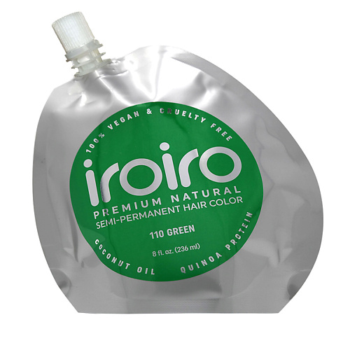 IROIRO Семи-перманентный краситель для волос 110 GREEN Зеленый семиперманентный краситель iroiro 110 green 236 мл