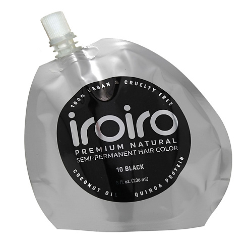 фото Iroiro семи-перманентный краситель для волос 10 black черный