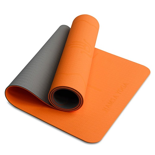 фото Hamsa yoga коврик для йоги и фитнеса, спортивный ковер tpe для гимнастики, пилатеса, 183х61х0.6 см