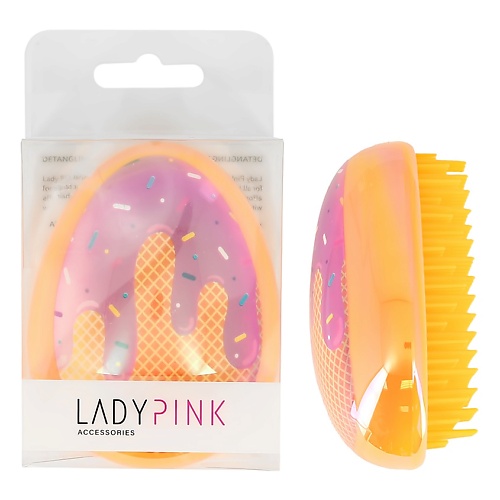 LADY PINK Расческа для волос распутывающая Морожное lady pink щетка для волос basic wood массажная с деревянной ручкой малая