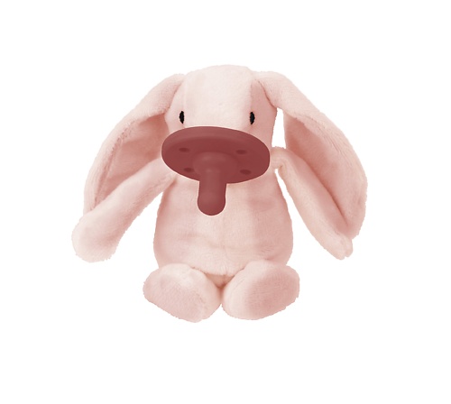 Мягкая игрушка MINIKOIOI Комфортер Соска пустышка с держателем игрушкой для сна 0+ Зайчик