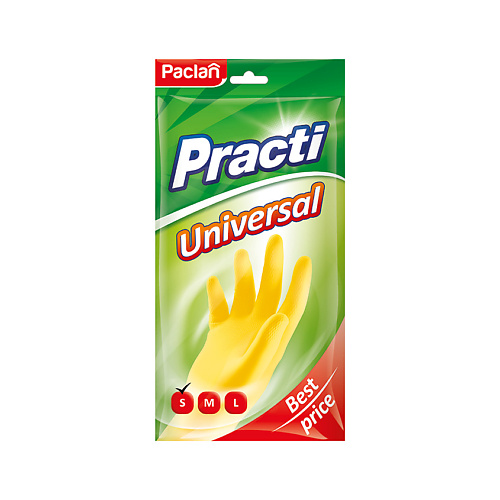 средства для уборки paclan practi extra dry перчатки резиновые Перчатки для уборки PACLAN Перчатки резиновые желтые