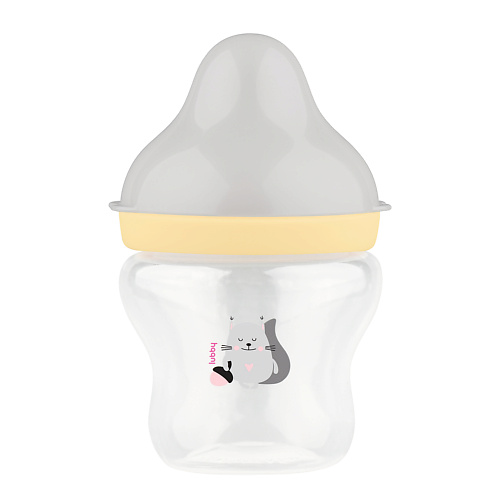 Купить LUBBY Бутылочка для кормления с соской молочной с клапаном, широким горлом, с рождения